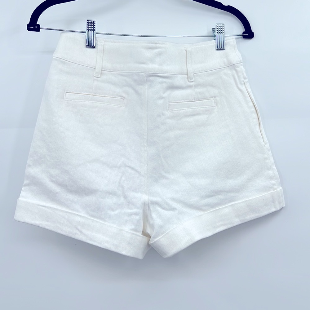 🆕Generation Love Mona High Waist Cuffed Denim White Shorts Classic Fit - Picture 2 of 13